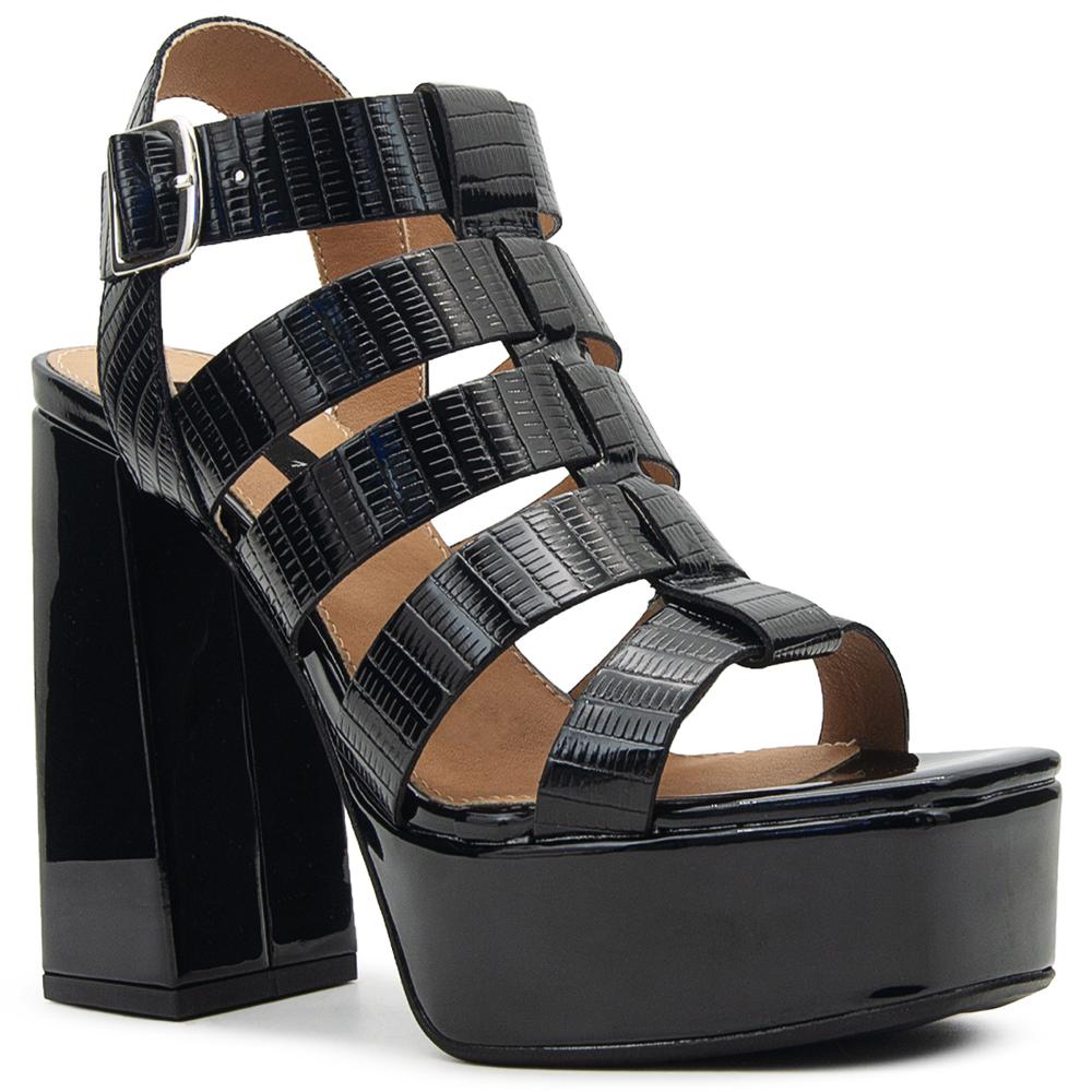 Foto 4 pulgar | Zapatilla Salamandra Para Dama Charol Negro Elegancia 22-27 Negro