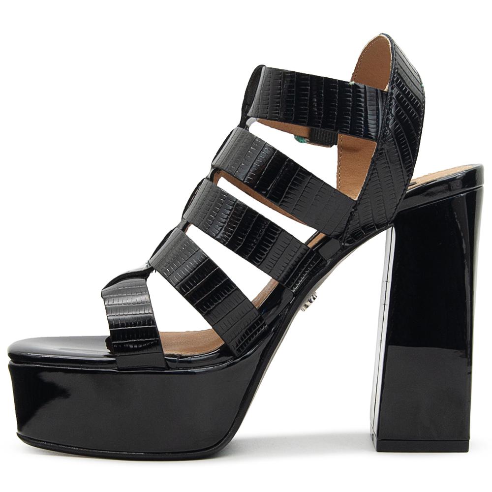 Foto 5 pulgar | Zapatilla Salamandra Para Dama Charol Negro Elegancia 22-27 Negro