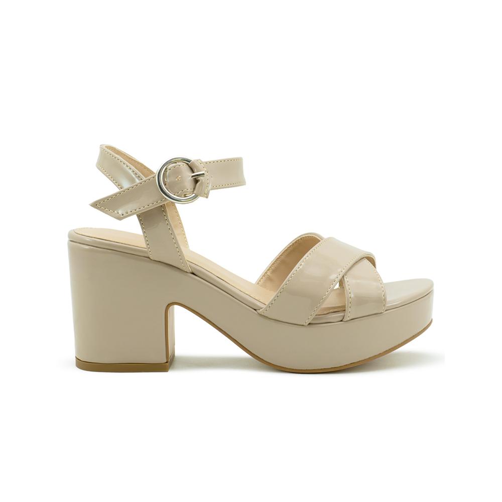 Foto 7 | Zapatilla Para Mujer Fiesta Oficina Formal Color Charol Clay Beige