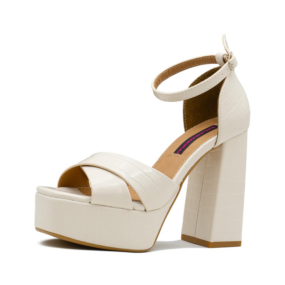 Foto 4 pulgar | Zapatilla Tacón Para Mujer Graduación Formales Color Blanco Blanco