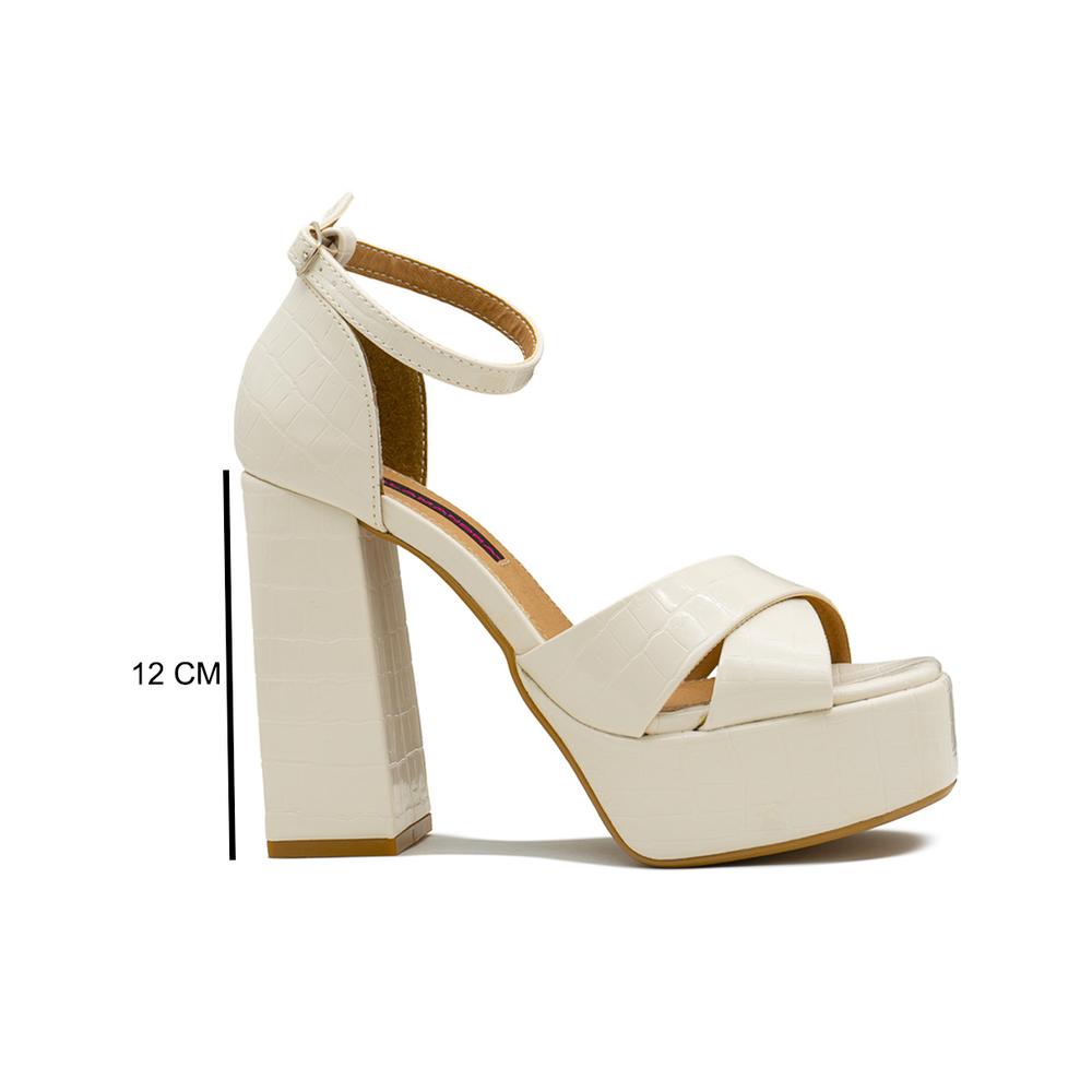 Foto 7 pulgar | Zapatilla Tacón Para Mujer Graduación Formales Color Blanco Blanco