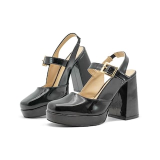 Foto 1 | Zapatilla Para Mujer Elegante Graduación Vestir Charol Negro Negro