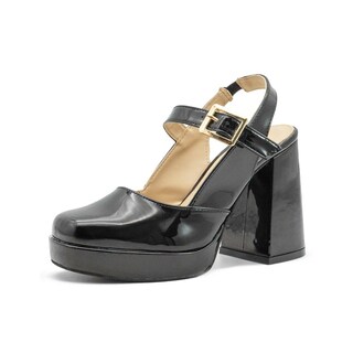 Foto 3 | Zapatilla Para Mujer Elegante Graduación Vestir Charol Negro Negro