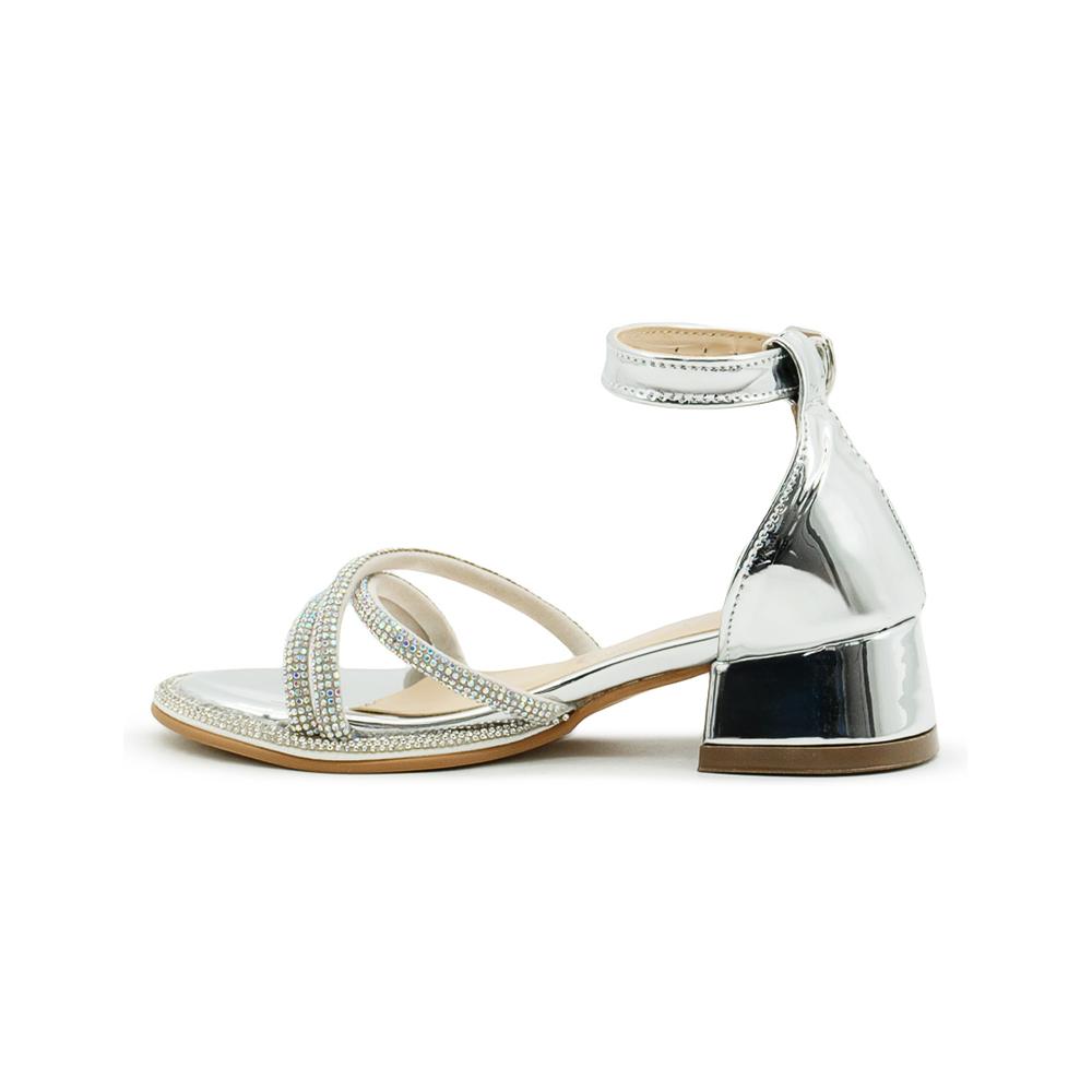Foto 6 pulgar | Zapatilla Para Niña Con Pedrería Graduación Formal Plata Plateado