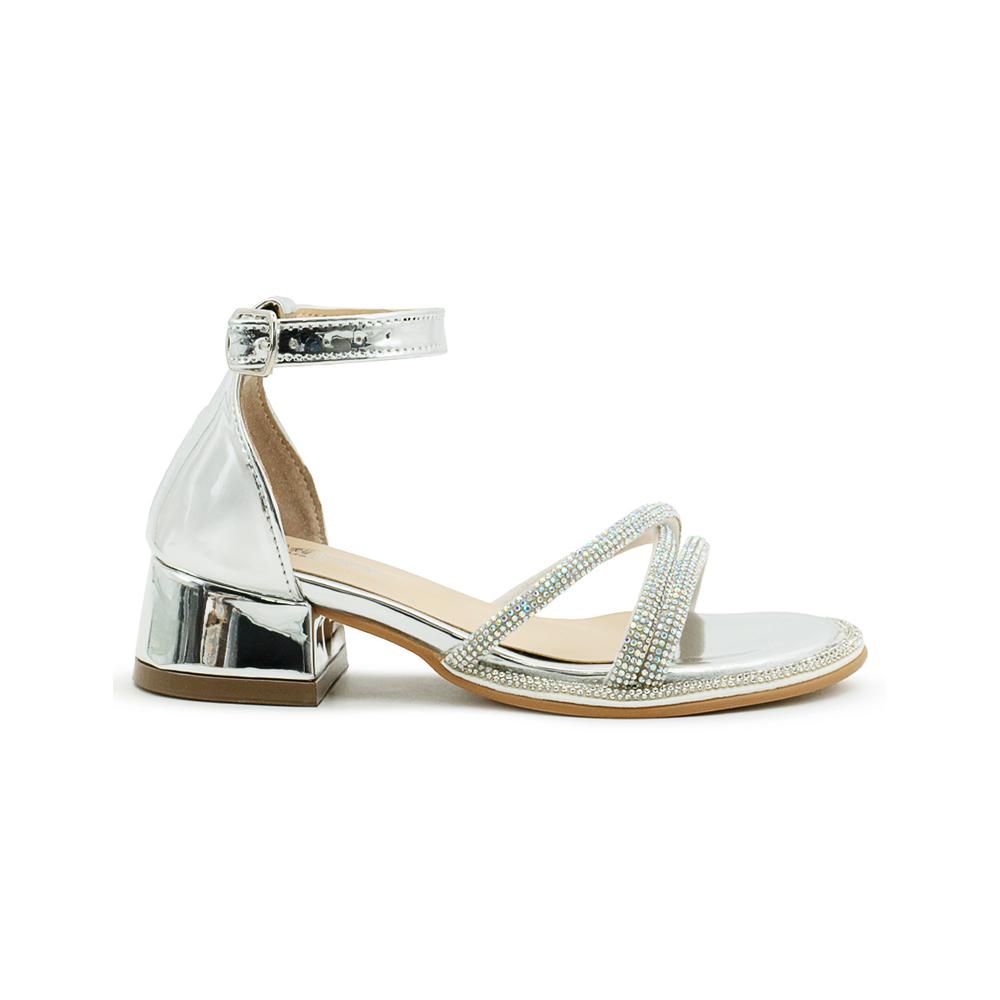 Foto 7 pulgar | Zapatilla Para Niña Con Pedrería Graduación Formal Plata Plateado