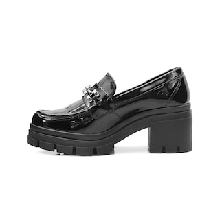 Foto 5 | Zapato Formal Para Mujer Charol Negro Tacon Ancho 7cm Negro
