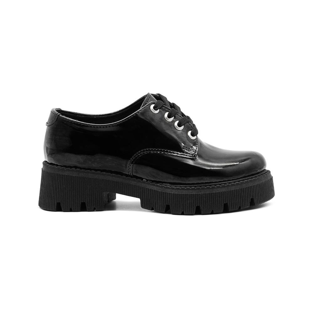 Foto 2 pulgar | Zapato Derby Para Mujer Chunky Plataforma Charol Negro Negro