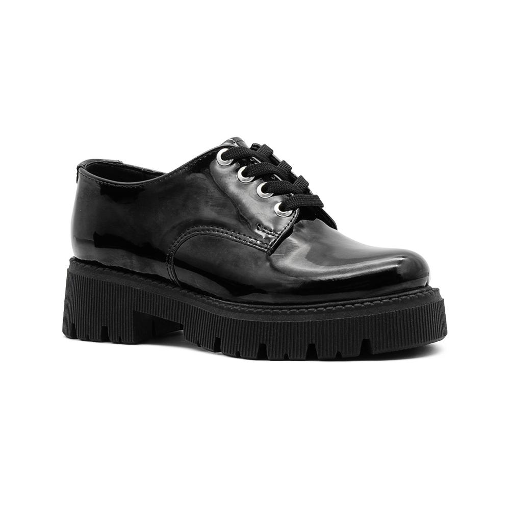 Foto 6 pulgar | Zapato Derby Para Mujer Chunky Plataforma Charol Negro Negro