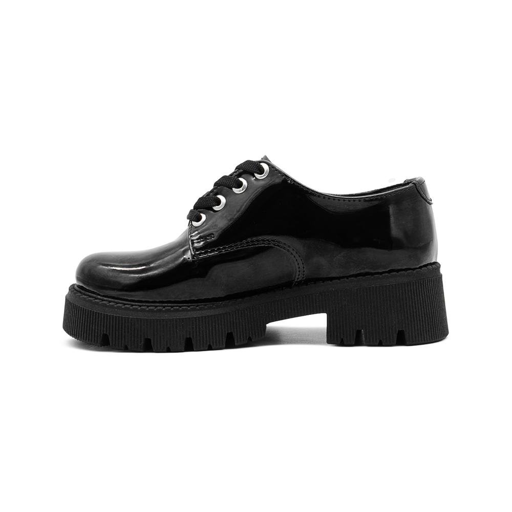 Foto 7 pulgar | Zapato Derby Para Mujer Chunky Plataforma Charol Negro Negro