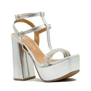 Foto 4 | Zapatilla Plataforma Para Mujer Graduación Elegantes Plata Plateado
