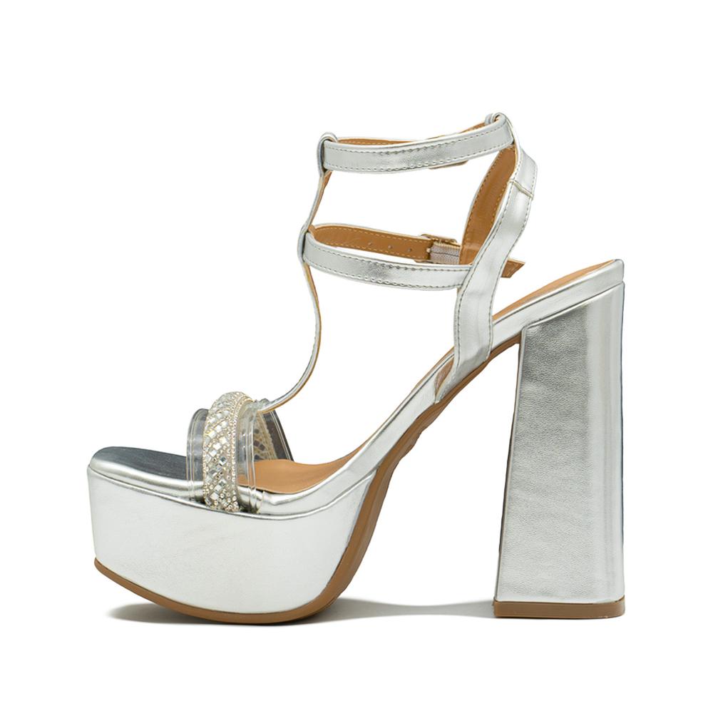 Foto 6 pulgar | Zapatilla Plataforma Para Mujer Graduación Elegantes Plata Plateado