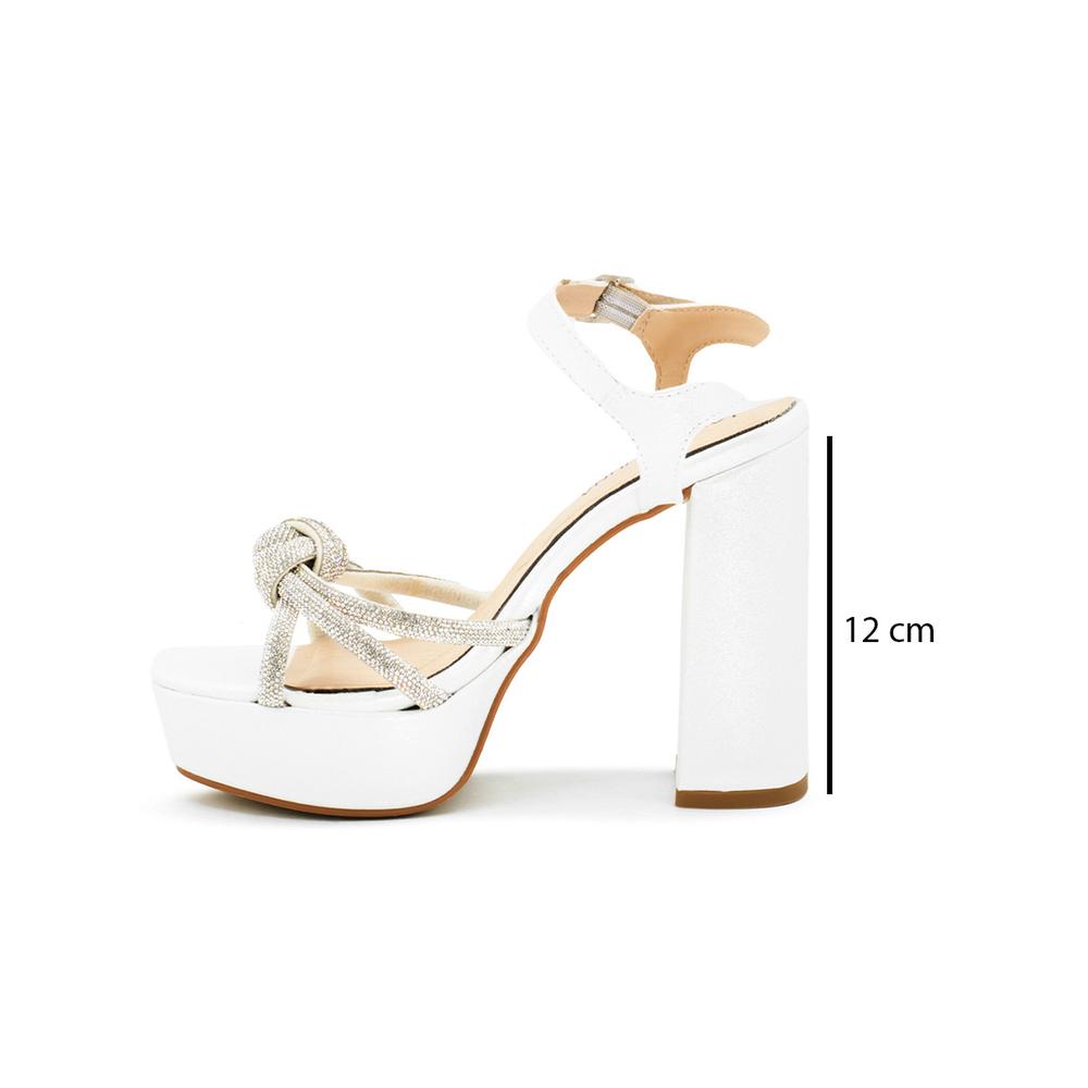 Foto 2 | Zapatilla Con Plataforma Tacon Ancho Elegantes Color Plata Plateado