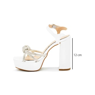 Foto 2 | Zapatilla Con Plataforma Tacon Ancho Elegantes Color Plata Plateado