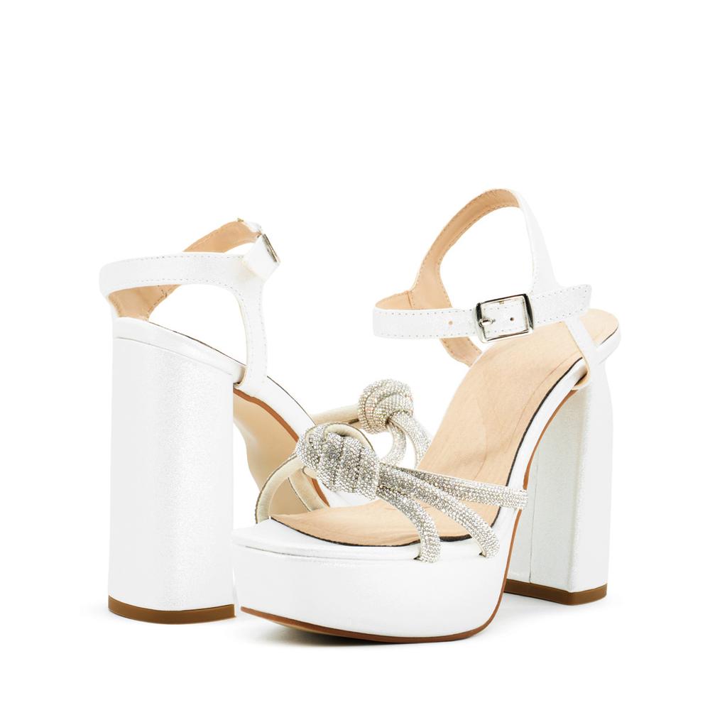 Foto 4 pulgar | Zapatilla Con Plataforma Tacon Ancho Elegantes Color Plata Plateado