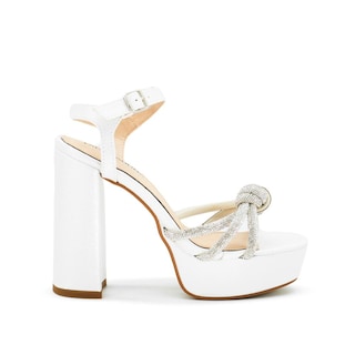 Foto 5 | Zapatilla Con Plataforma Tacon Ancho Elegantes Color Plata Plateado