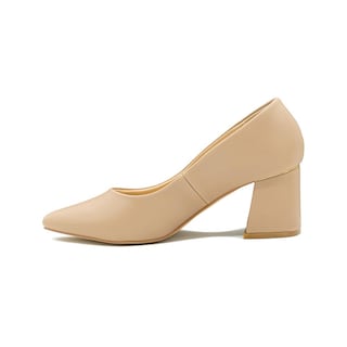 Foto 2 | Zapatilla Cerrada Tacon Ancho Oficina Formal Color Beige Beige