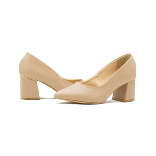 Foto 6 | Zapatilla Cerrada Tacon Ancho Oficina Formal Color Beige Beige