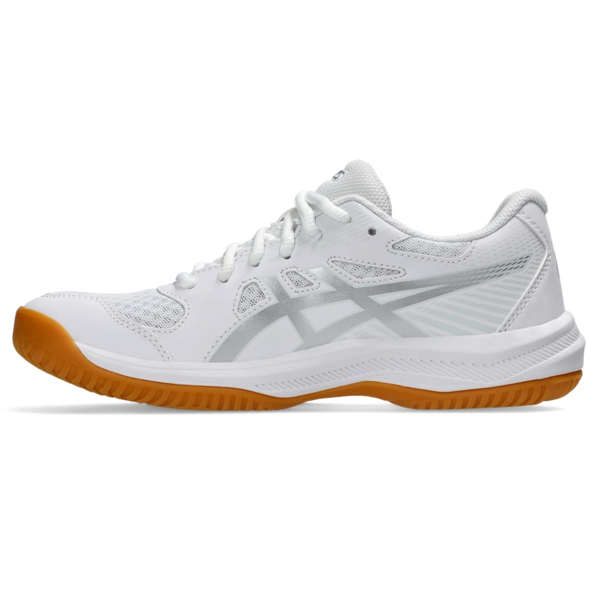 Foto 4 | Zapatillas De Voleibol Asics Upcourt 6 Para Mujer, Talla 7, Blanco/plateado - Venta Internacional.