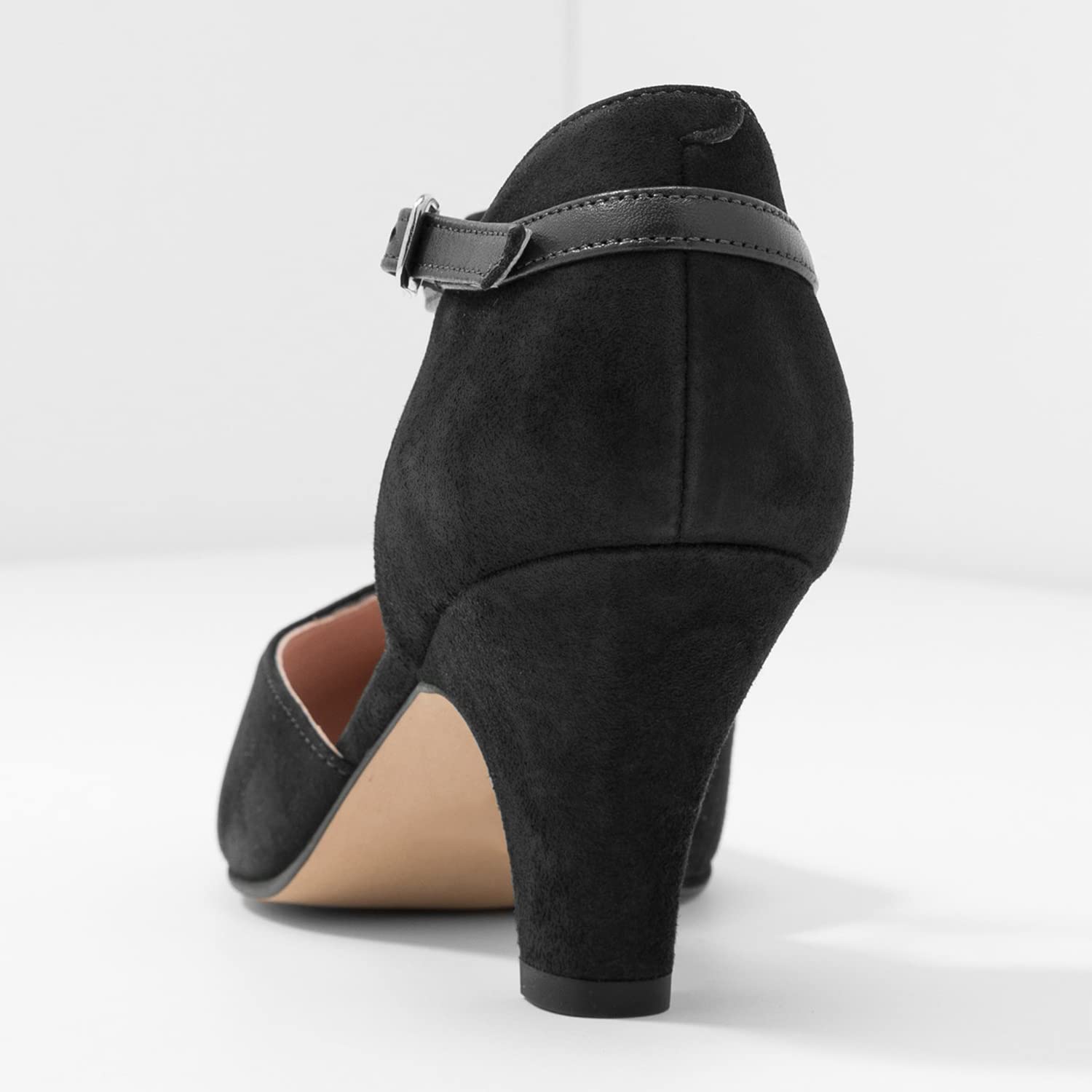 Foto 6 pulgar | Zapatos Moommo Mary Jane De Tacón Bajo, Zapatos De Gamuza Negra Para Mujer - Venta Internacional.