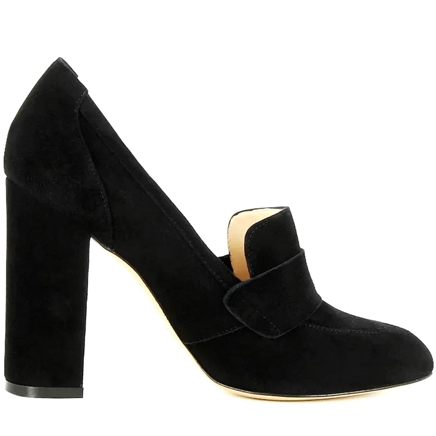 Foto 2 pulgar | Zapatos Moommo Para Mujer, Piel De Gamuza Negra, Tacón De 9 Cm - Venta Internacional.