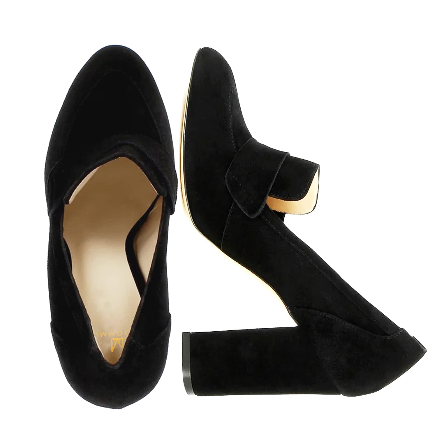 Foto 2 | Zapatos Moommo Para Mujer, Piel De Gamuza Negra, Tacón De 9 Cm - Venta Internacional.