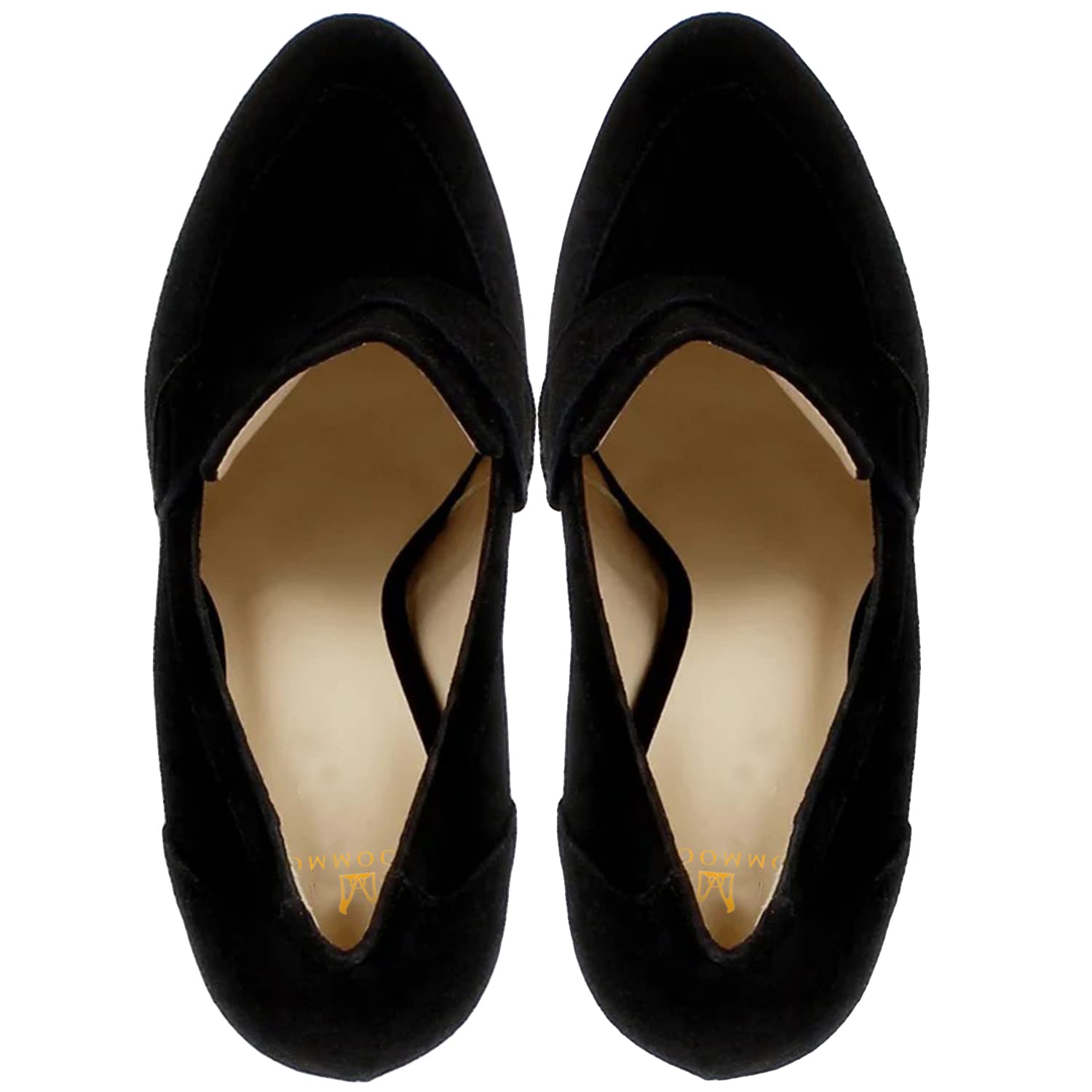 Foto 4 pulgar | Zapatos Moommo Para Mujer, Piel De Gamuza Negra, Tacón De 9 Cm - Venta Internacional.