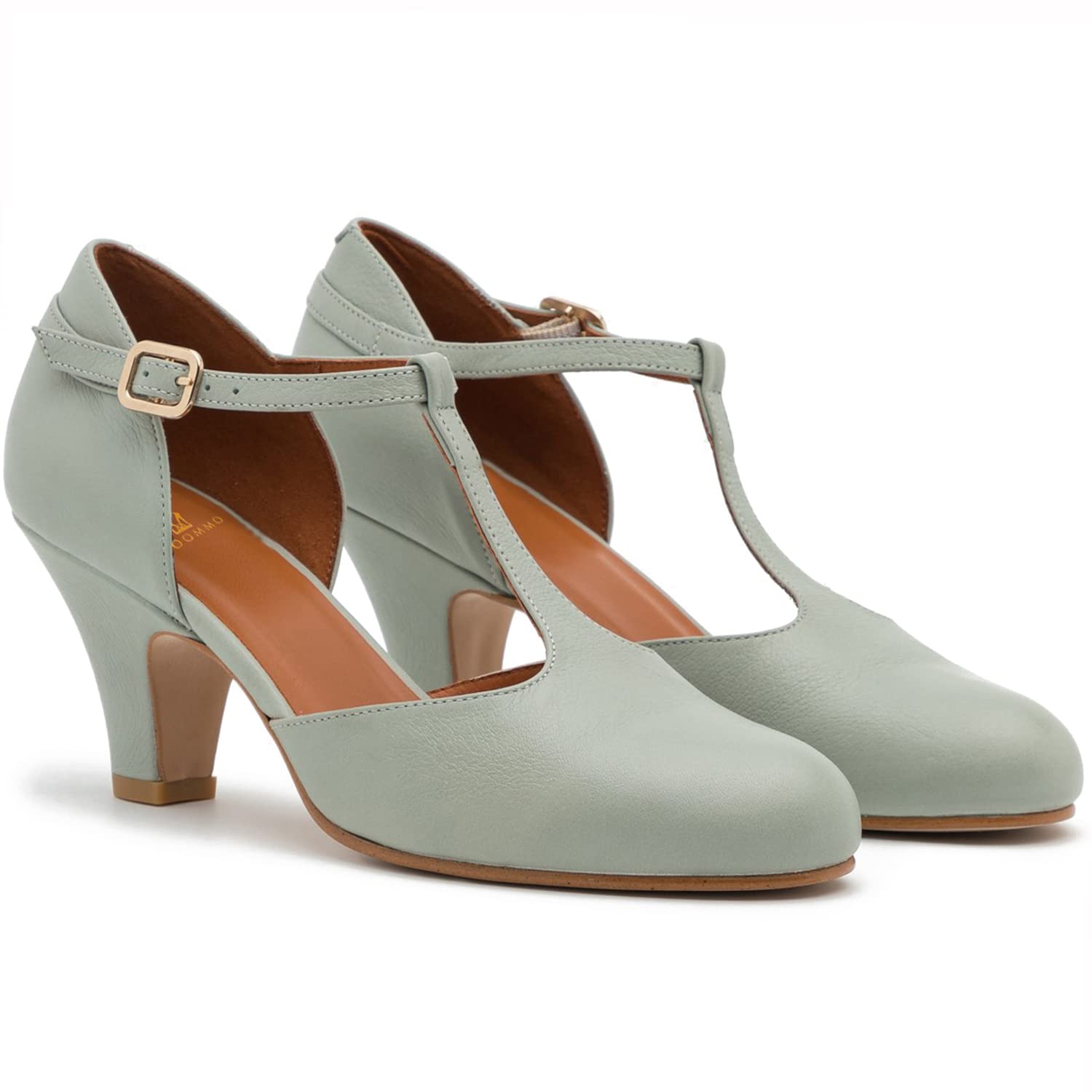 Foto 2 pulgar | Zapatos Moommo Mary Jane Grises Para Mujer, Tacón Bajo, 5 Cm - Venta Internacional.