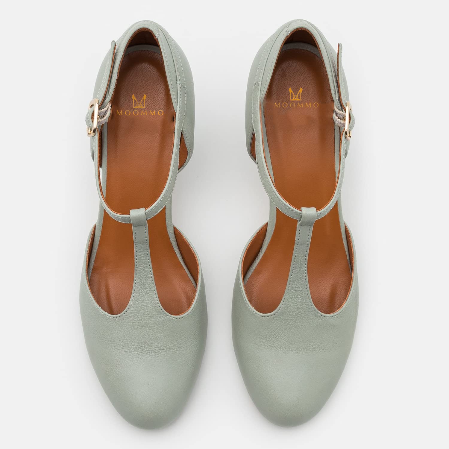 Foto 2 | Zapatos Moommo Mary Jane Grises Para Mujer, Tacón Bajo, 5 Cm - Venta Internacional.