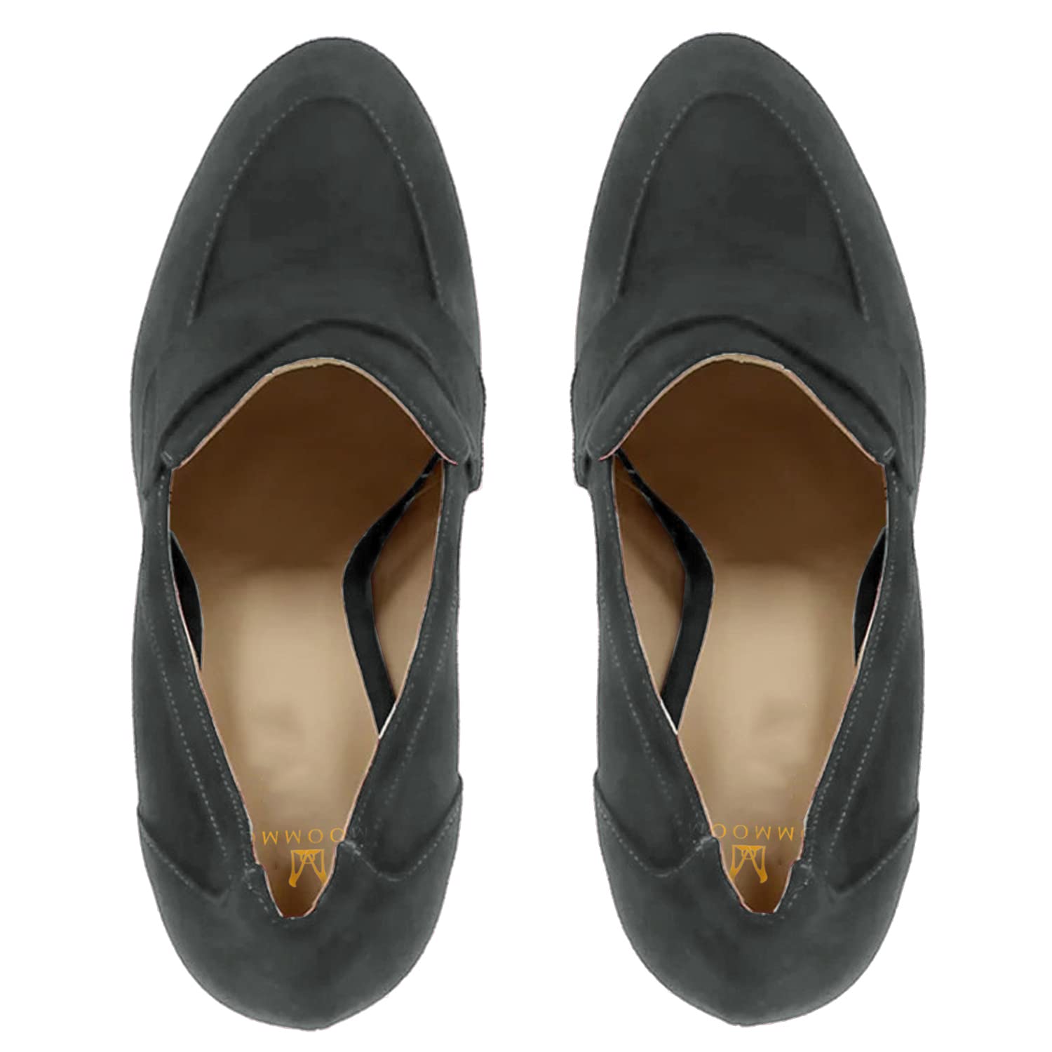 Foto 5 | Zapatos Moommo Para Mujer, Formales, De Negocios, Piel De Gamuza Gris - Venta Internacional.