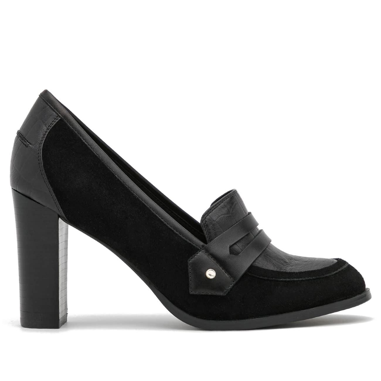 Foto 2 pulgar | Zapatos Moommo De Cocodrilo De Piel Negra Con Tacón De 9 Cm Para Mujer - Venta Internacional.