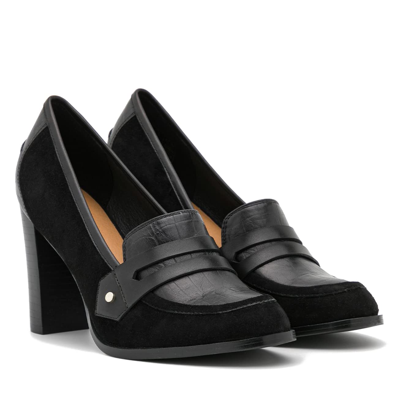 Foto 3 pulgar | Zapatos Moommo De Cocodrilo De Piel Negra Con Tacón De 9 Cm Para Mujer - Venta Internacional.