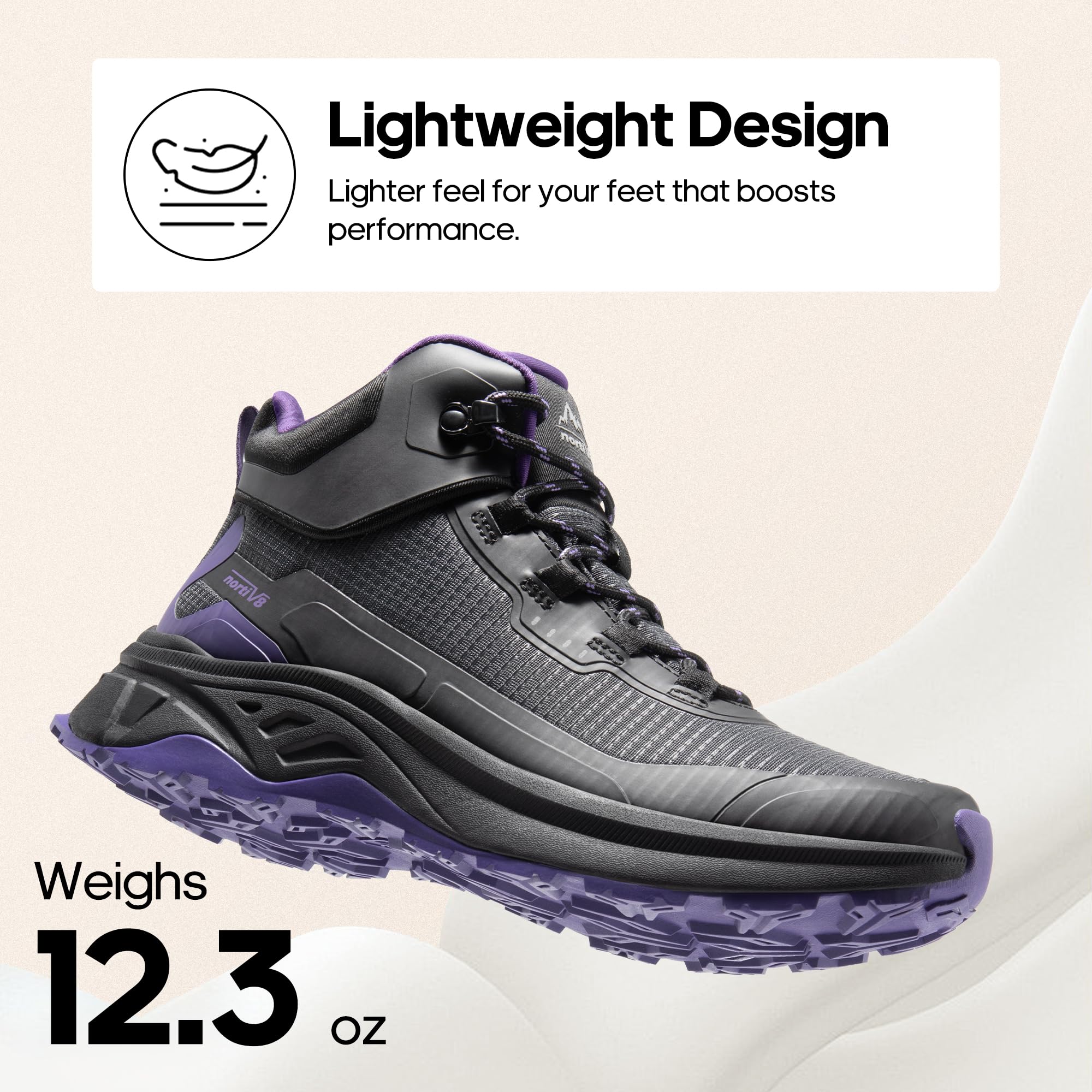 Foto 4 pulgar | Botas De Senderismo Nortiv 8 Snhb241w Para Mujer, Talla 7, Negro/morado - Venta Internacional.