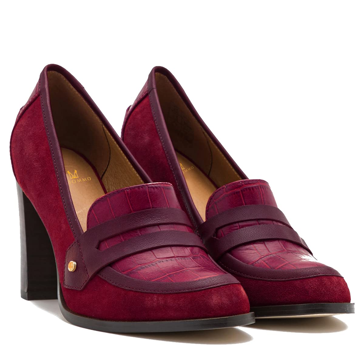 Foto 3 pulgar | Zapatos Moommo Para Mujer Con Tacón Grueso Y Tacón Ancho, Color Burdeos, Talla 7.5 - Venta Internacional.