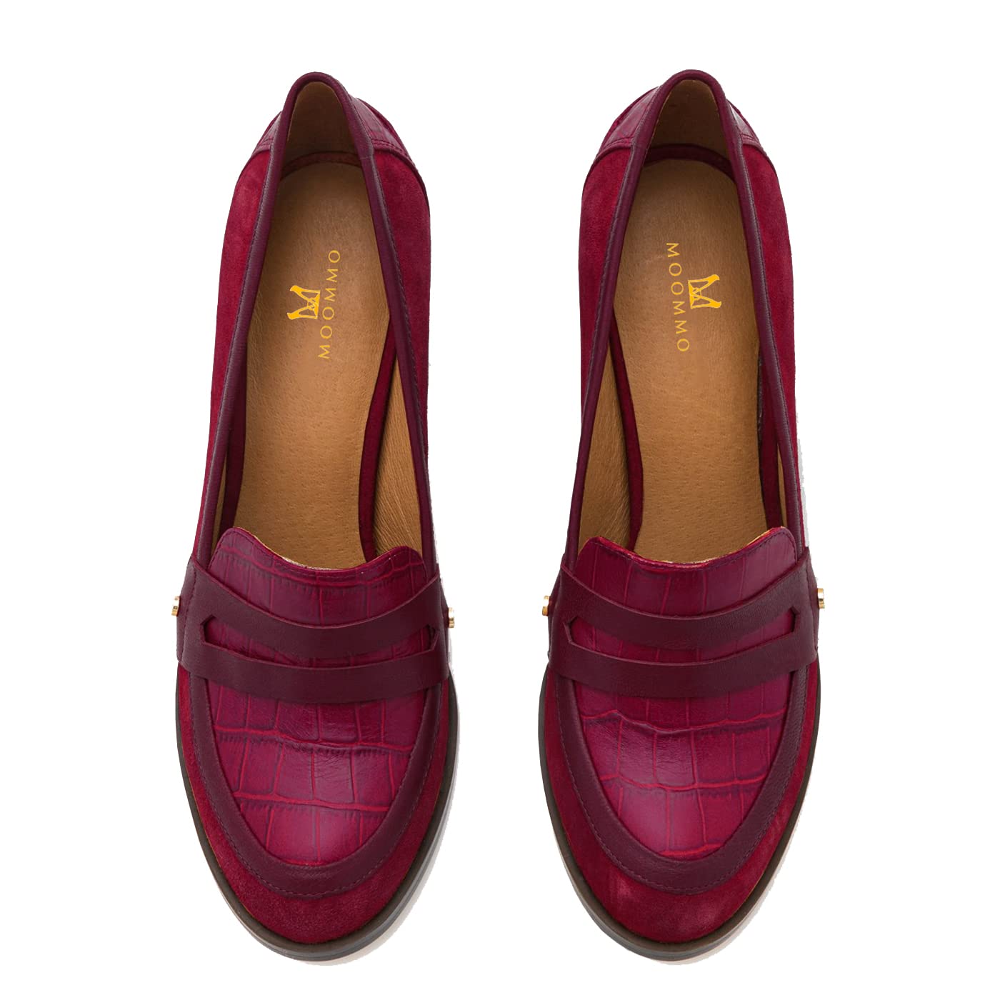 Foto 5 pulgar | Zapatos Moommo Para Mujer Con Tacón Grueso Y Tacón Ancho, Color Burdeos, Talla 7.5 - Venta Internacional.