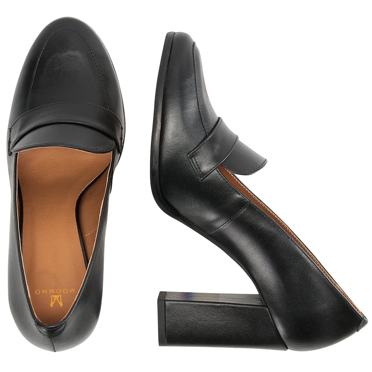 Foto 5 pulgar | Zapatos Moommo Para Mujer, Tacones Gruesos, Negros, Talla 9.5 - Venta Internacional.