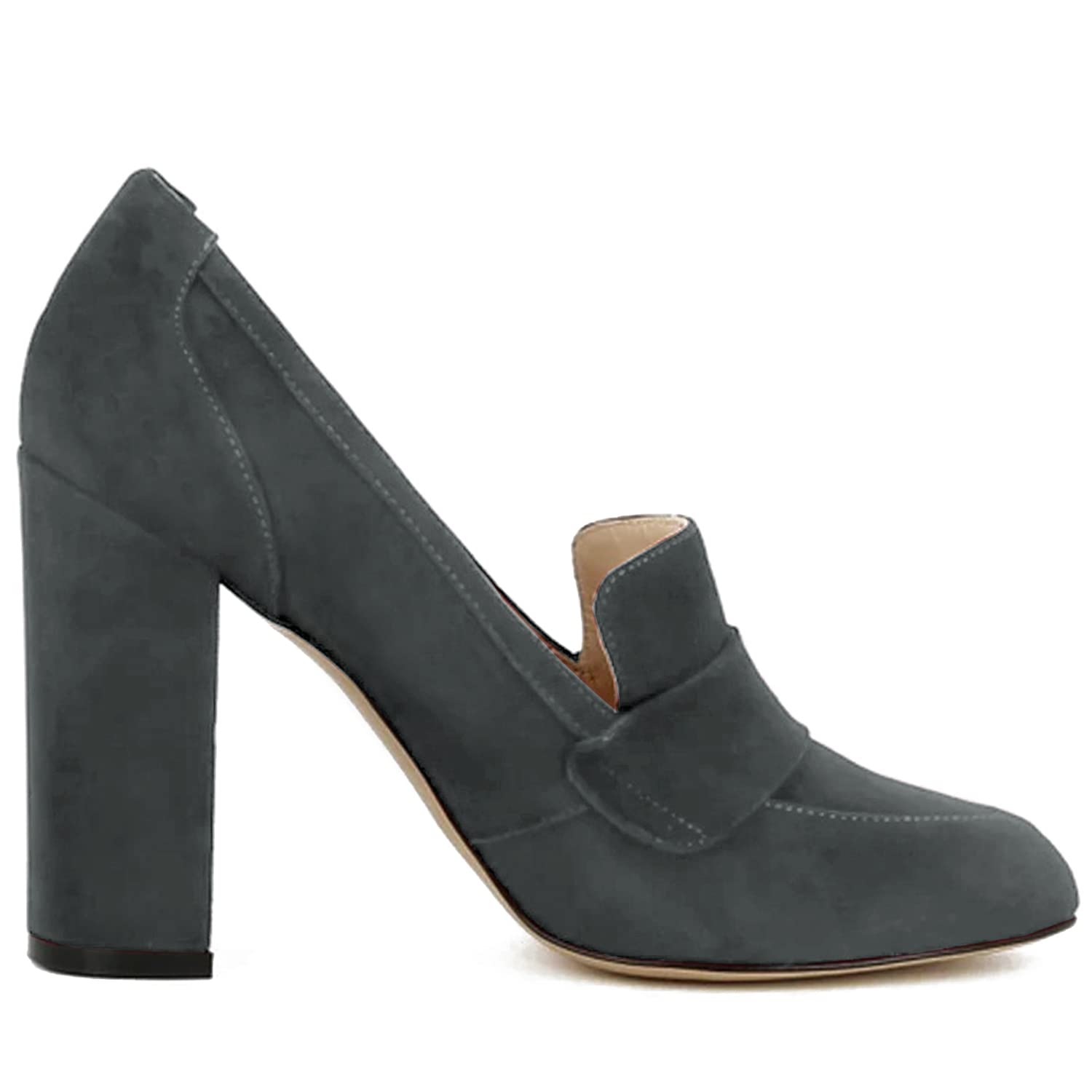 Foto 2 pulgar | Zapatos Moommo Para Mujer, Piel De Serpiente Gris, Zapatos De Tacón De Gamuza 9 - Venta Internacional.