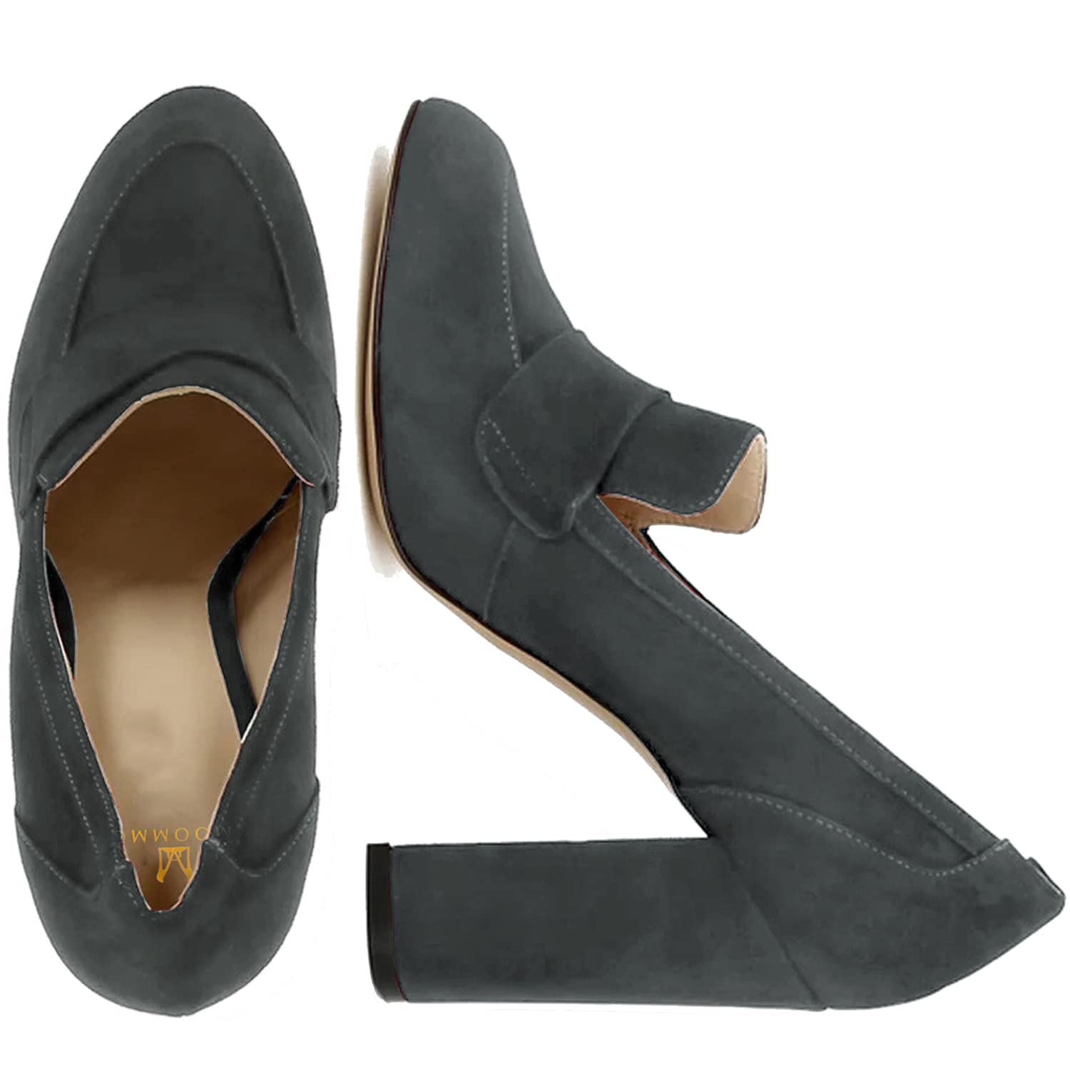 Foto 4 | Zapatos Moommo Para Mujer, Piel De Serpiente Gris, Zapatos De Tacón De Gamuza 9 - Venta Internacional.