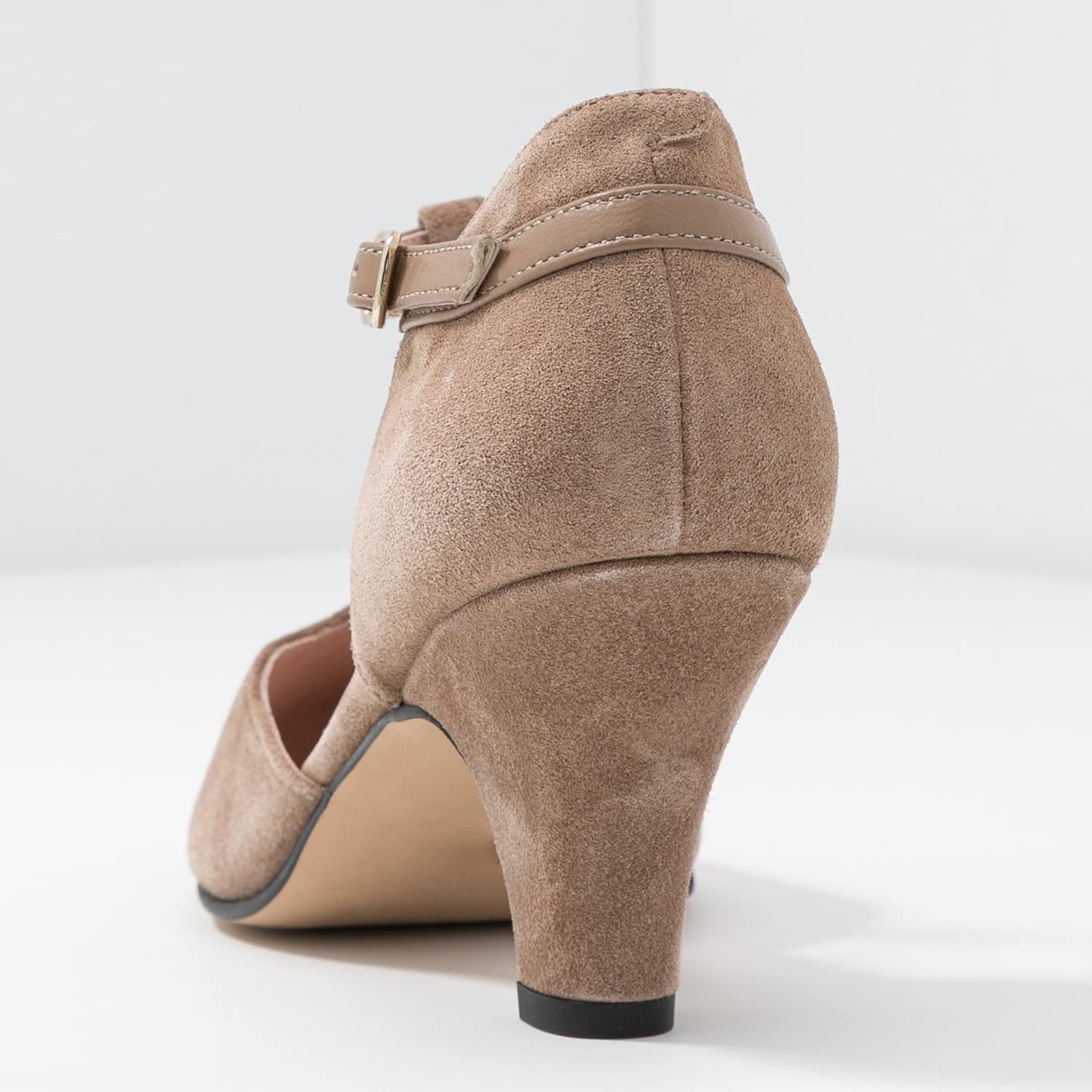 Foto 6 pulgar | Zapatos Moommo Con Tacón De Gatito Mary Jane, Zapatos De Tacón De Gamuza Marrón Para Mujer - Venta Internacional.