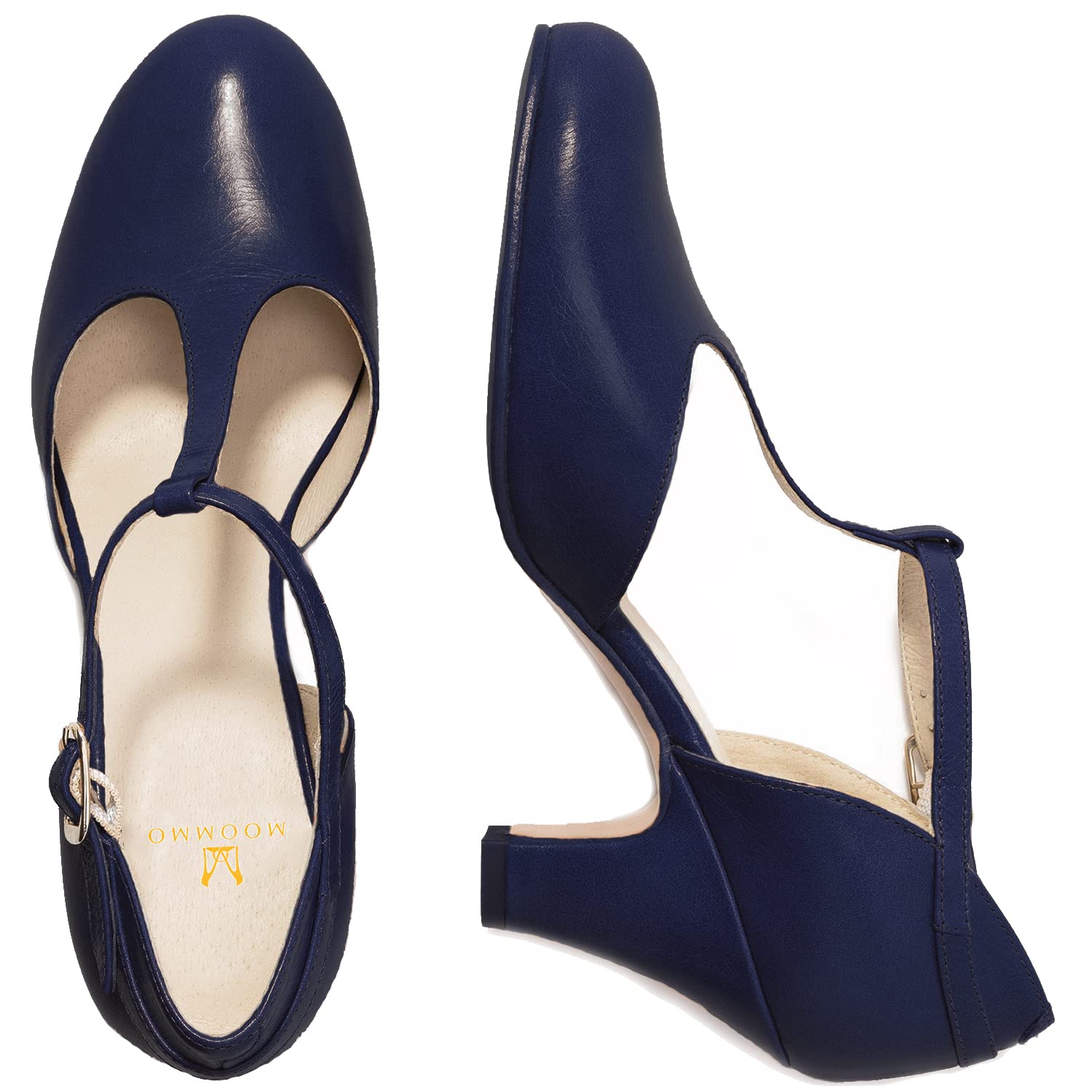 Foto 3 pulgar | Zapatos Moommo Con Tacón De Gatito Mary Jane, Zapatos De Tacón Azul Marino, Gamuza 7 - Venta Internacional.