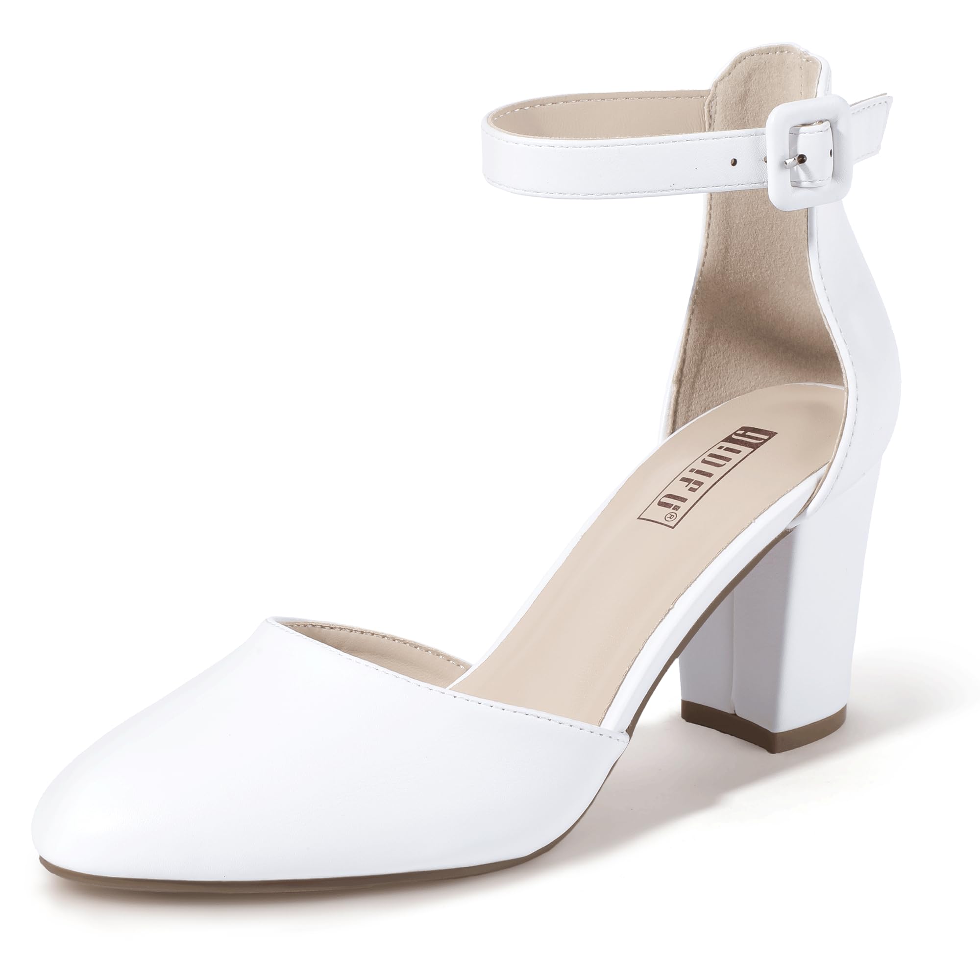 Foto 1 | Tacones Idifu White High Chick Block Para Mujer - Venta Internacional.