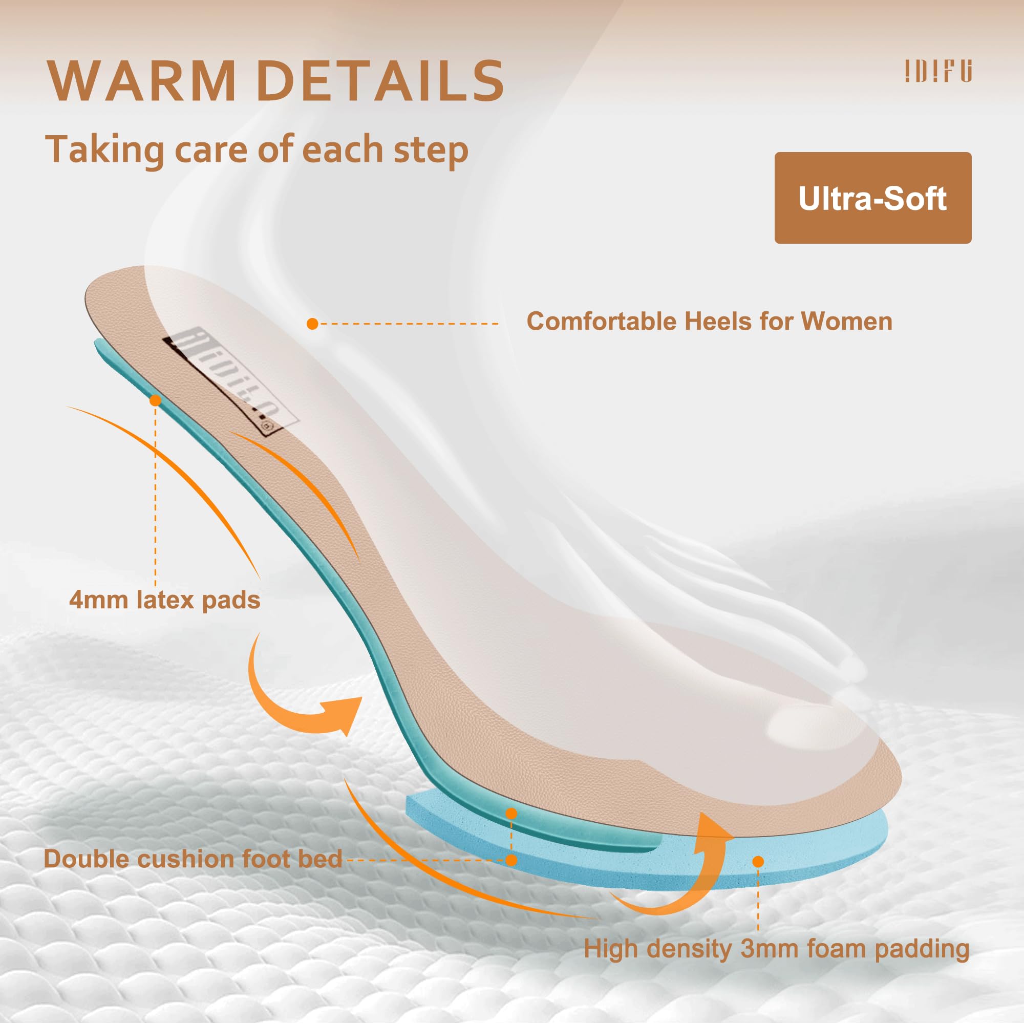 Foto 5 | Tacones Idifu White High Chick Block Para Mujer - Venta Internacional.