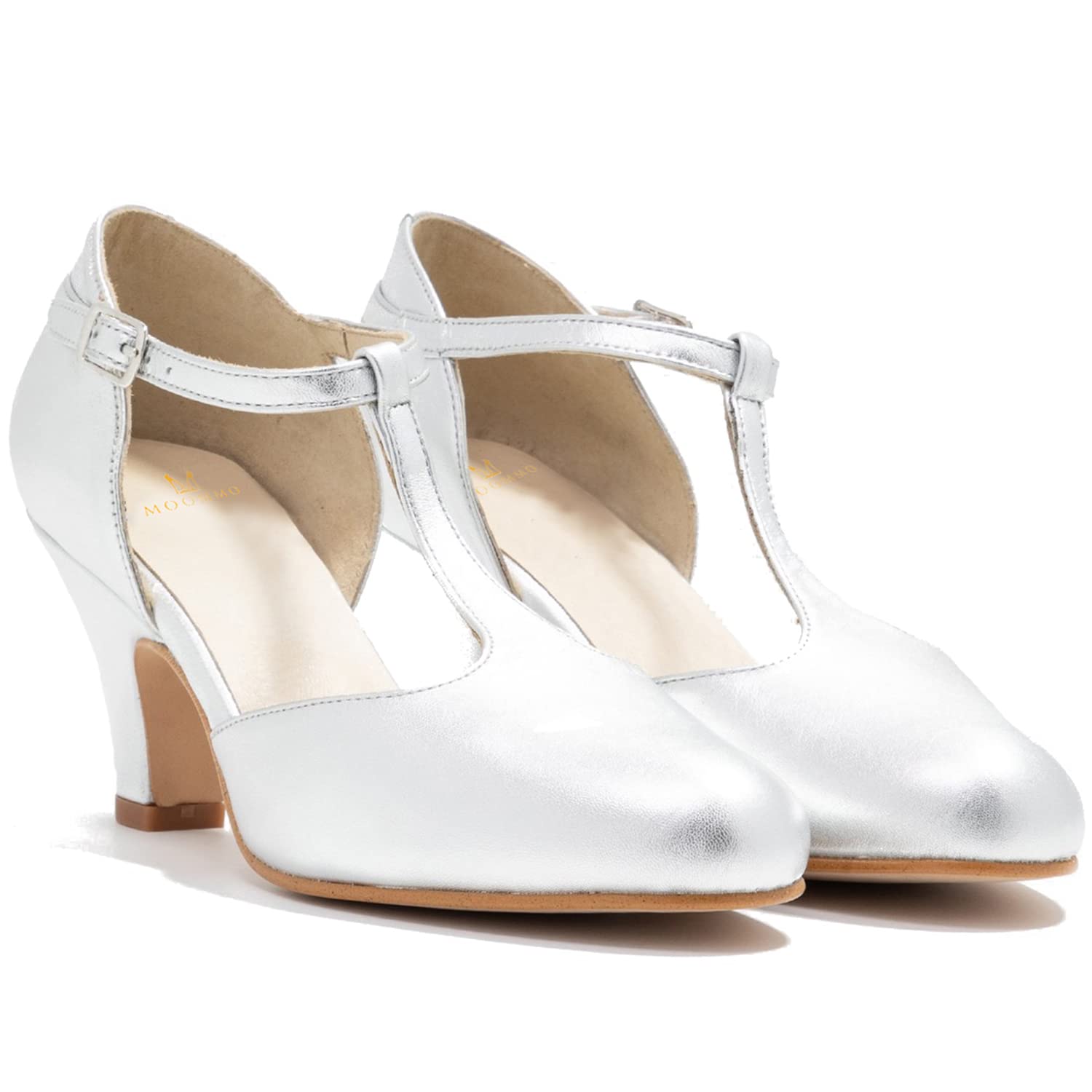 Foto 2 pulgar | Zapatos Moommo Mary Jane Con Tacón De Gatito Para Mujer, Plateados 37 - Venta Internacional.