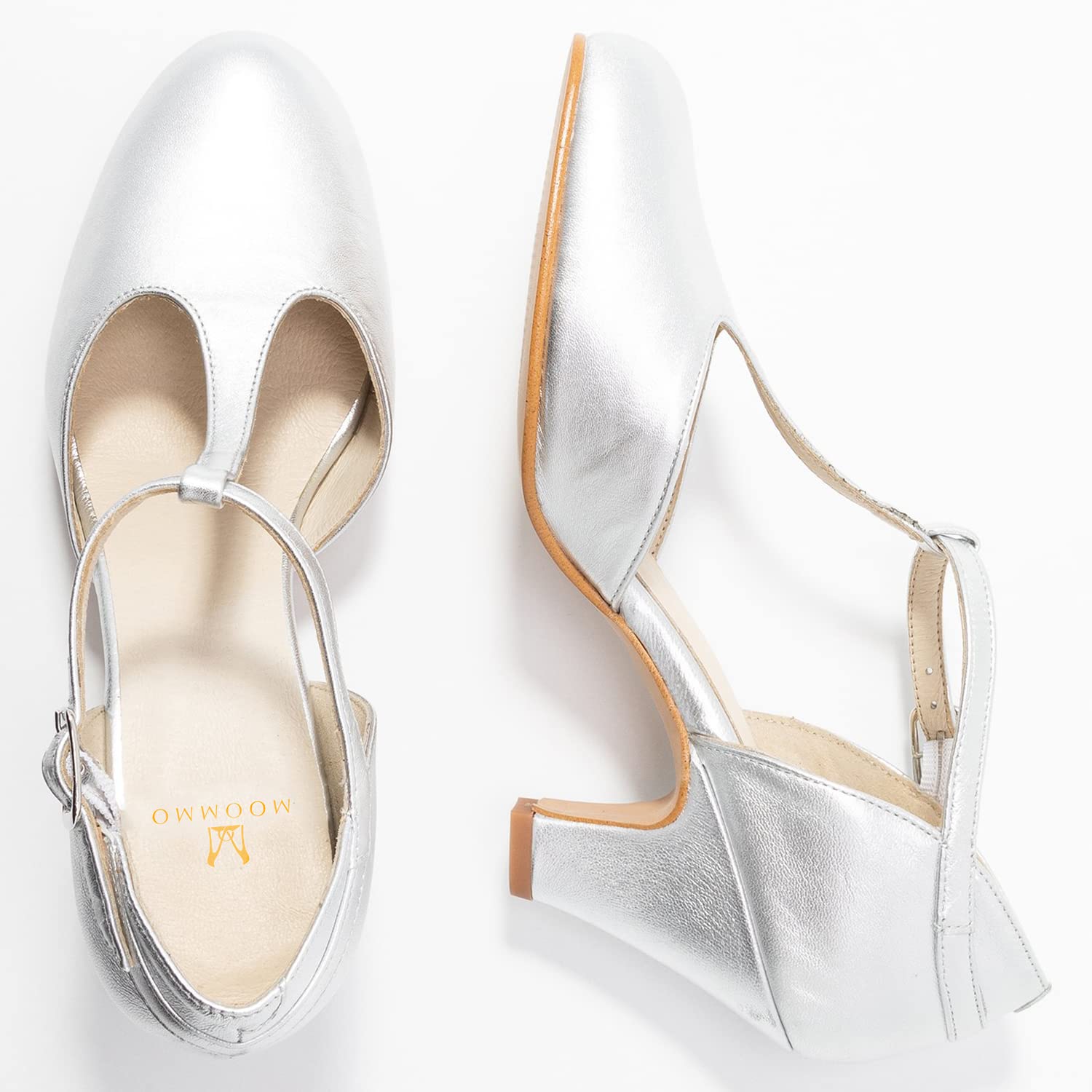Foto 2 | Zapatos Moommo Mary Jane Con Tacón De Gatito Para Mujer, Plateados 37 - Venta Internacional.