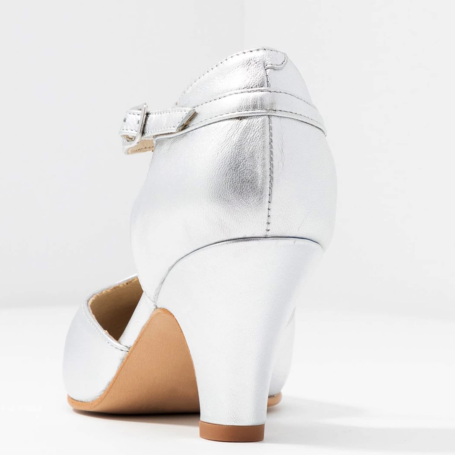 Foto 7 pulgar | Zapatos Moommo Mary Jane Con Tacón De Gatito Para Mujer, Plateados 37 - Venta Internacional.
