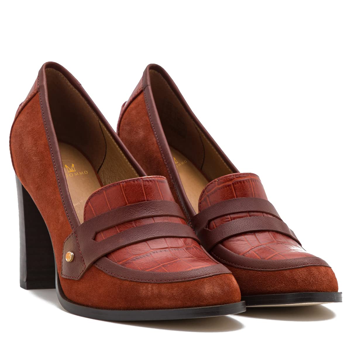 Foto 3 pulgar | Zapatos Moommo Para Mujer, Tacón Grueso, Tacón Ancho, Color Marrón Cocodrilo 10 - Venta Internacional.