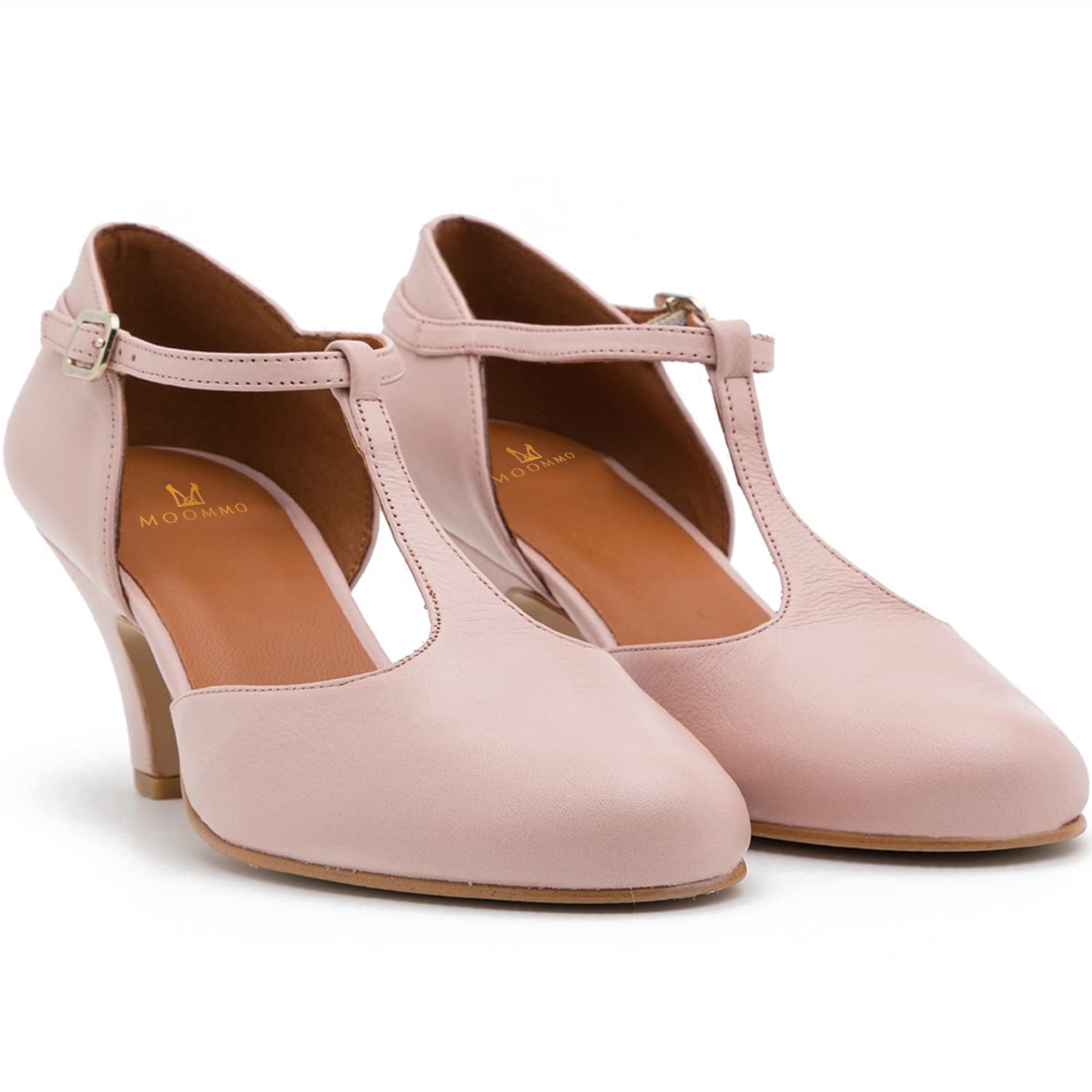 Foto 2 pulgar | Zapatos Moommo Mary Jane De Tacón Bajo Y Grueso Para Mujer, Color Morado - Venta Internacional.