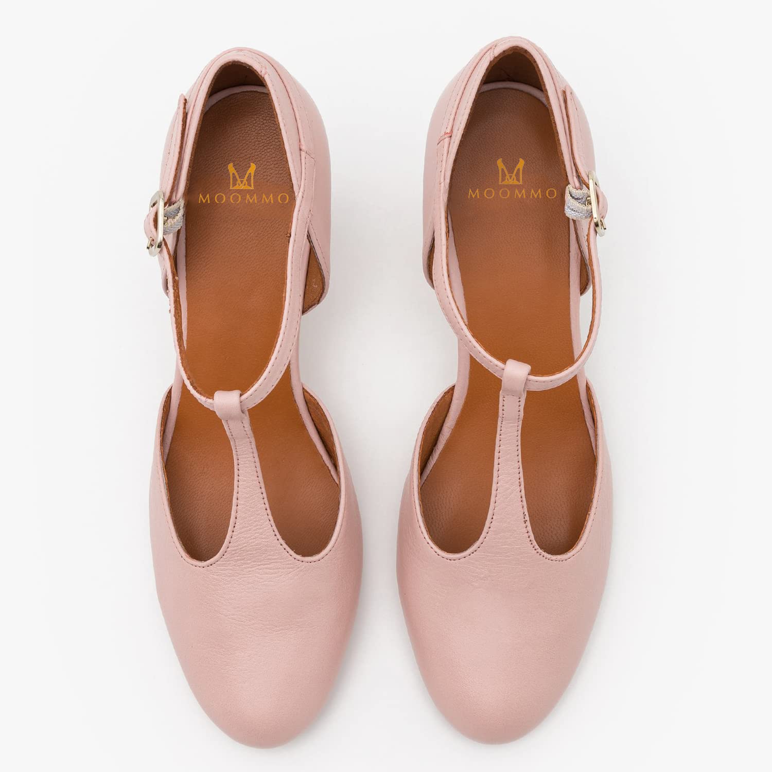 Foto 2 | Zapatos Moommo Mary Jane De Tacón Bajo Y Grueso Para Mujer, Color Morado - Venta Internacional.