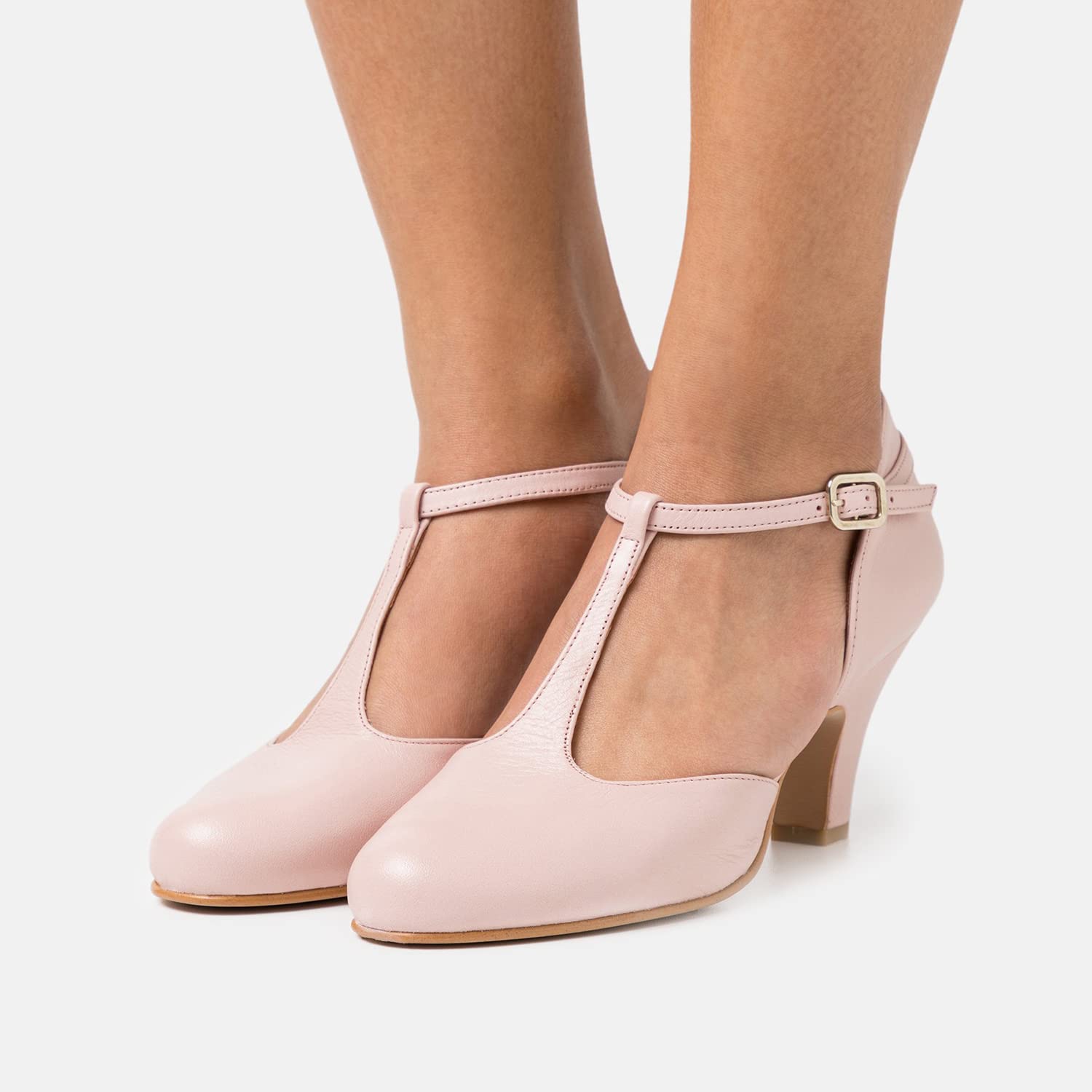 Foto 4 pulgar | Zapatos Moommo Mary Jane De Tacón Bajo Y Grueso Para Mujer, Color Morado - Venta Internacional.