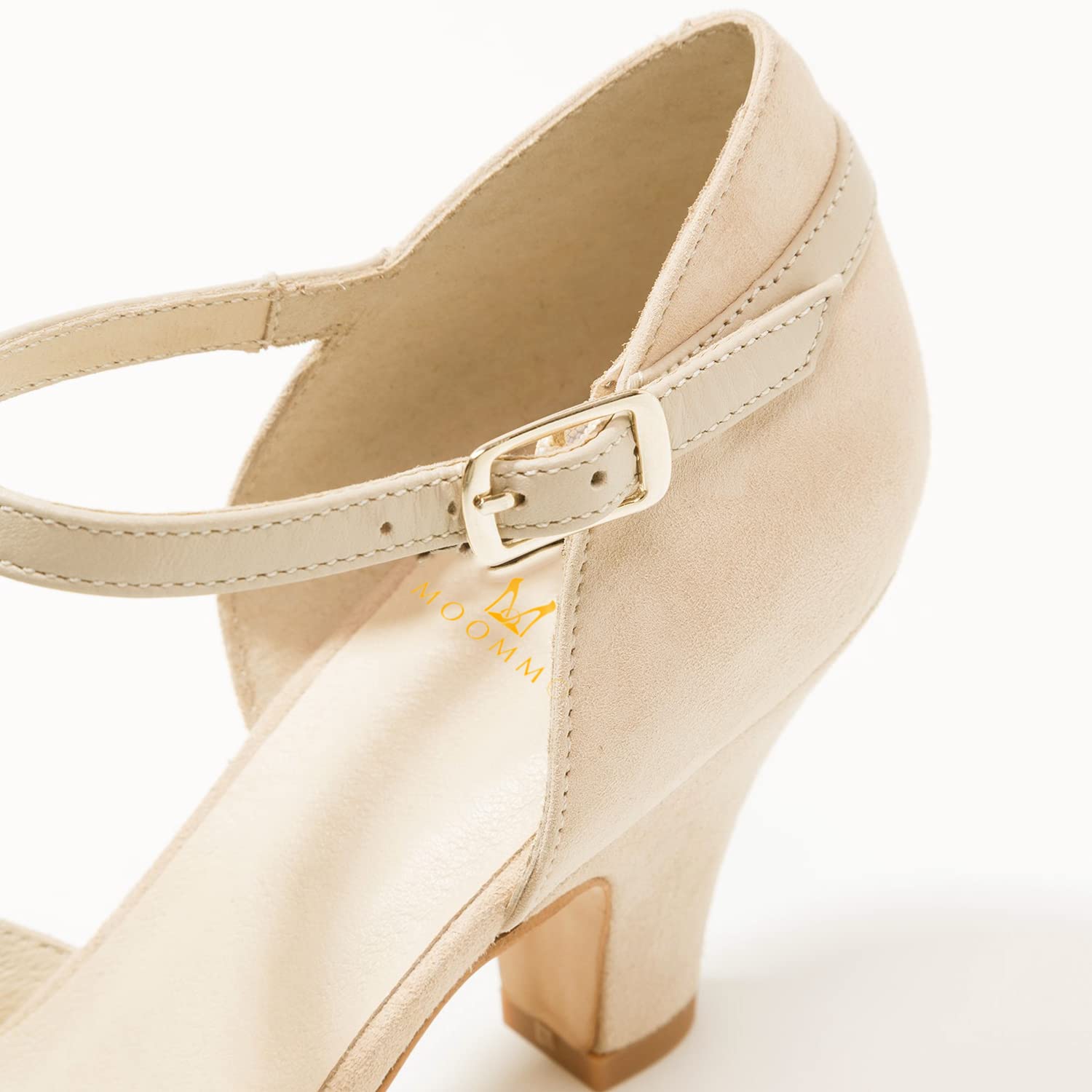 Foto 4 pulgar | Zapatos Moommo Mary Jane De Tacón Bajo Para Mujer, De Gamuza Beige, 38 - Venta Internacional.