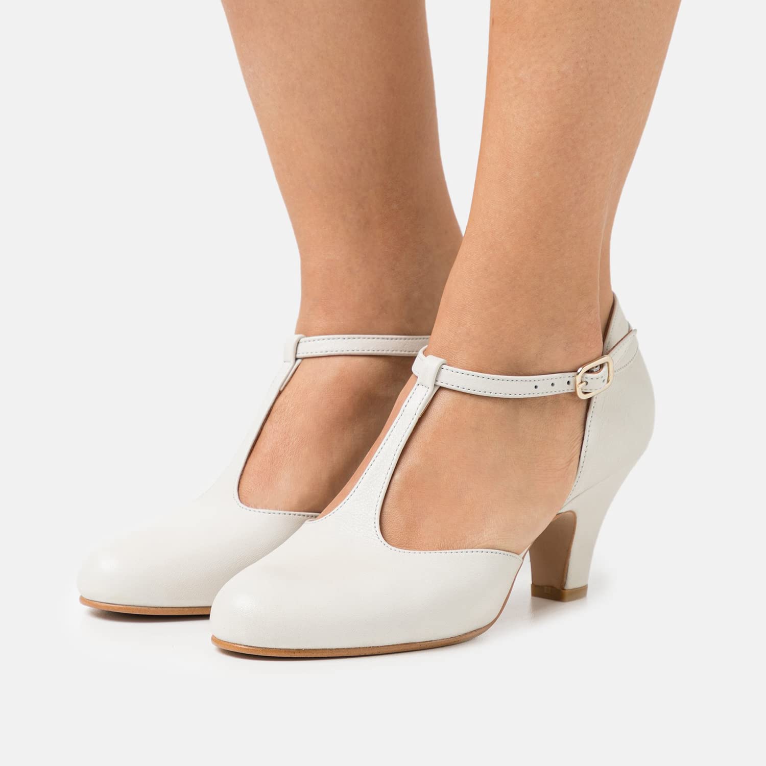 Foto 4 pulgar | Zapatos Moommo De Vestir Grises Para Mujer, Tacón Bajo De Gatito, 5 Cm - Venta Internacional.